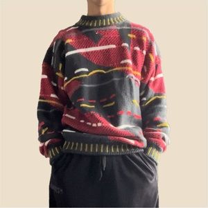 90’s Old Grandpa Vintage Aesthetic Wool Pattern Sweater